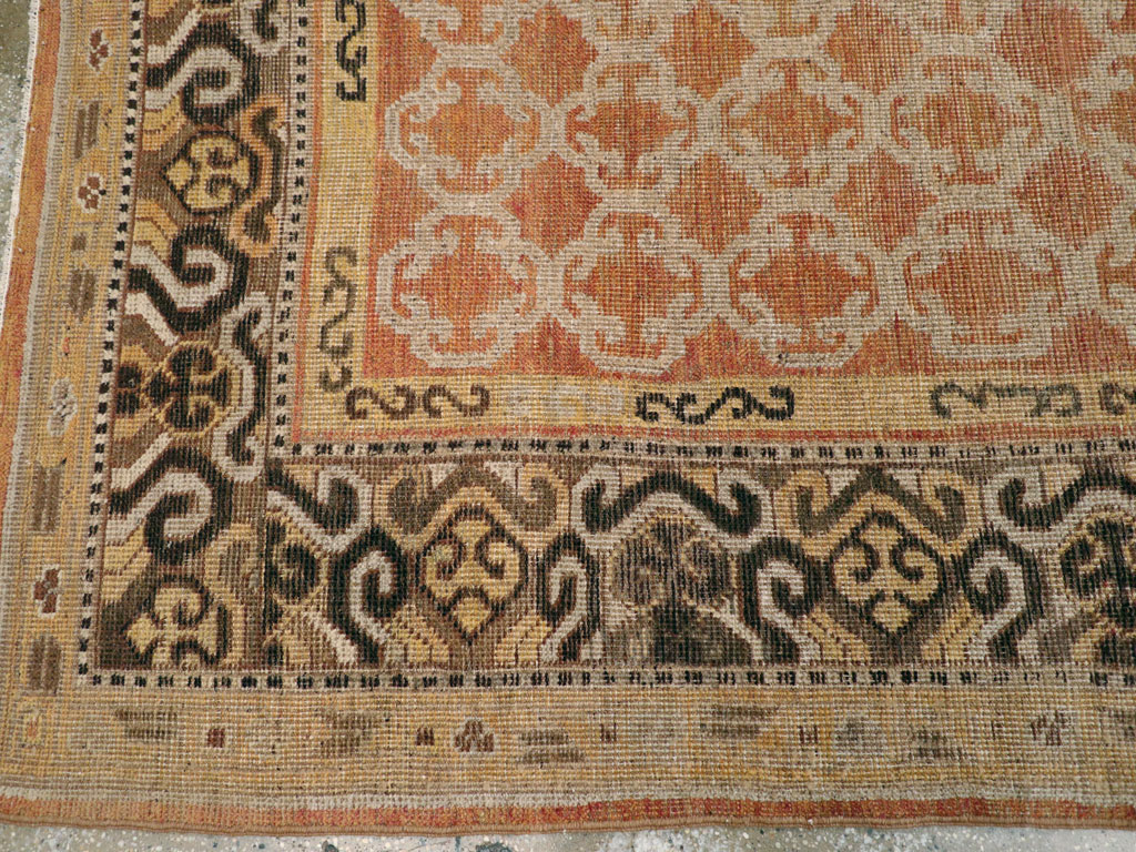 Vintage East Turkestan Khotan Carpet, No.18229 - Staging