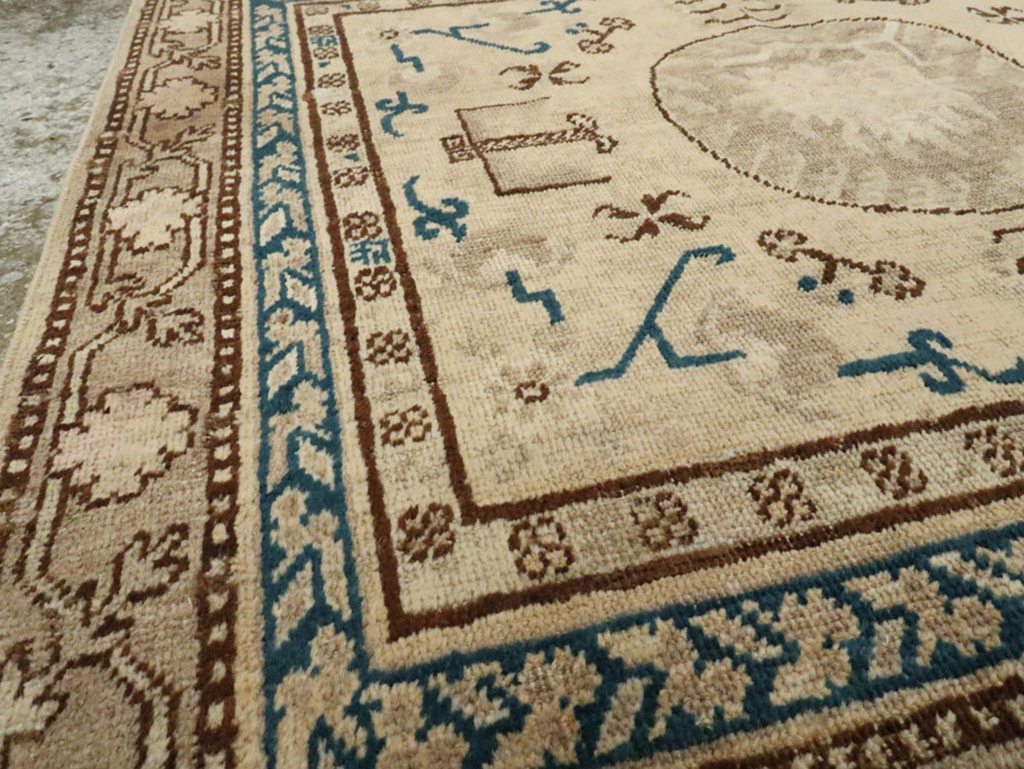 Antique East Turkestan Khotan Square Rug (Pair: 2 of 2), No.18246 - Staging