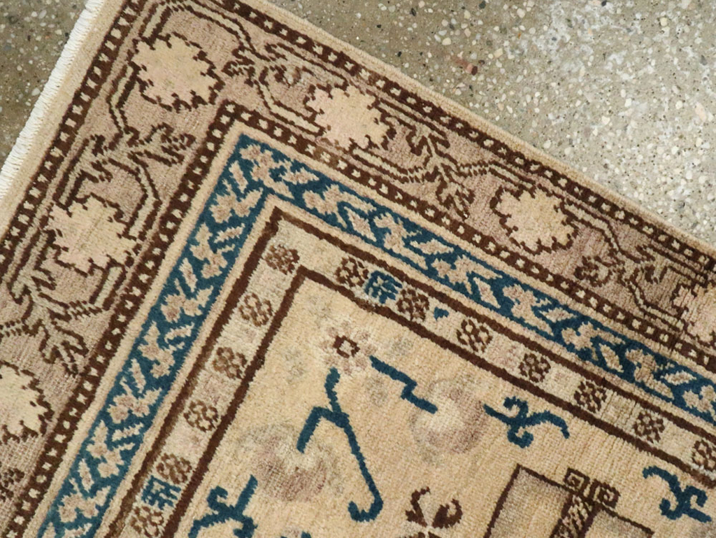 Antique East Turkestan Khotan Square Rug (Pair: 2 of 2), No.18246 - Staging