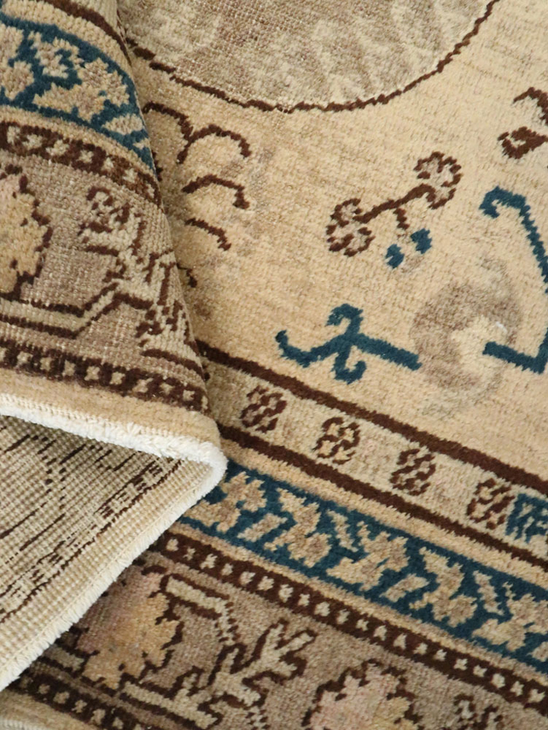 Antique East Turkestan Khotan Square Rug (Pair: 2 of 2), No.18246 - Staging