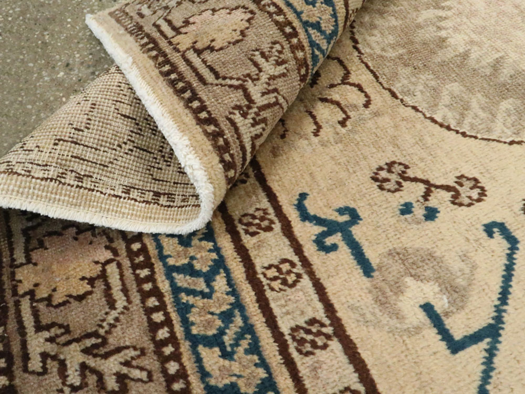 Antique East Turkestan Khotan Square Rug (Pair: 2 of 2), No.18246 - Staging