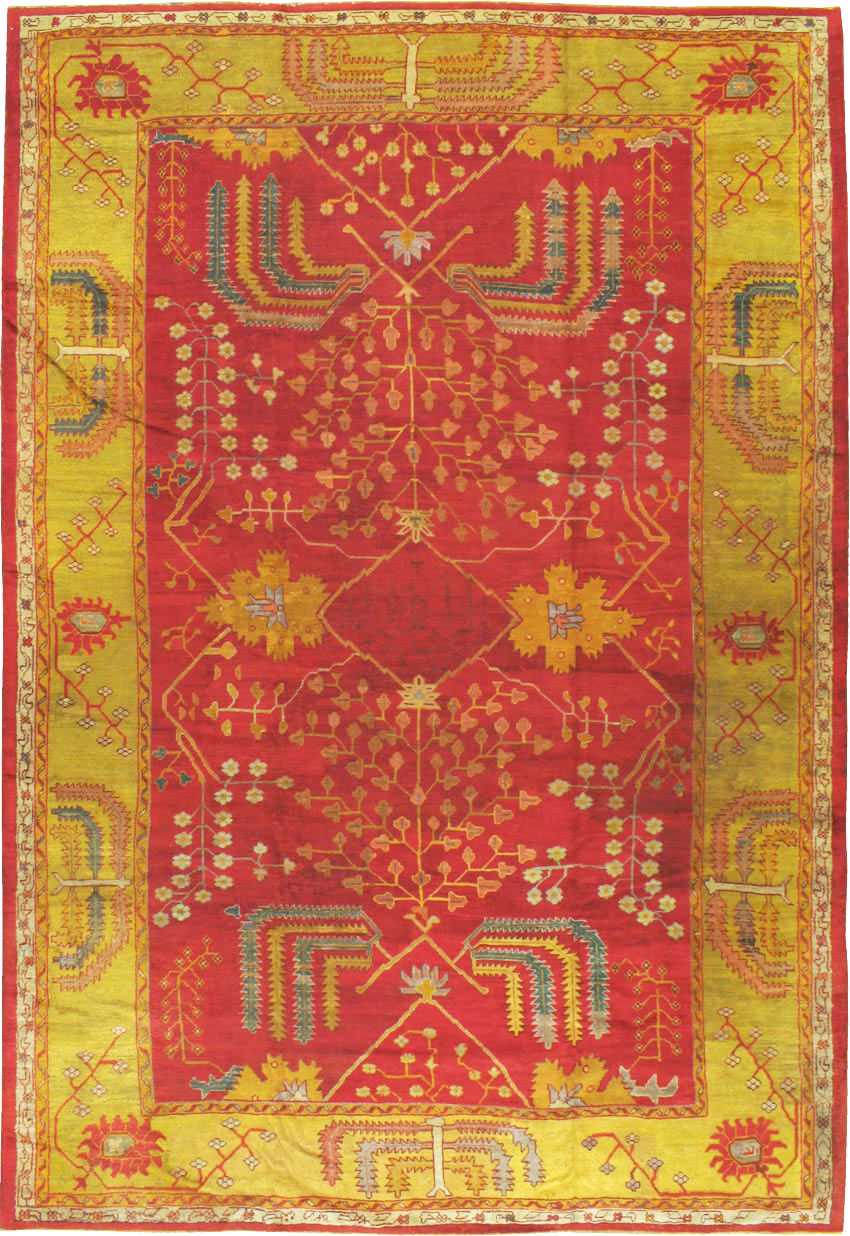 Antique Turkish Oushak Carpet, No.18352 - Staging