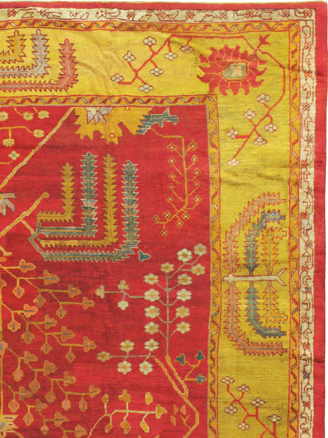 Antique Turkish Oushak Carpet, No.18352 - Staging