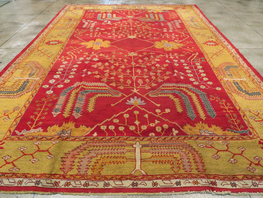 Antique Turkish Oushak Carpet, No.18352 - Staging