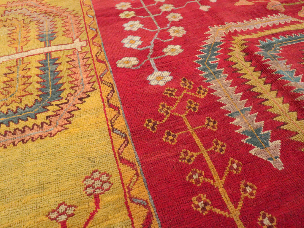 Antique Turkish Oushak Carpet, No.18352 - Staging