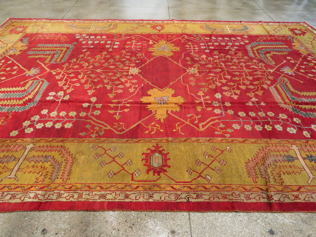 Antique Turkish Oushak Carpet, No.18352 - Staging