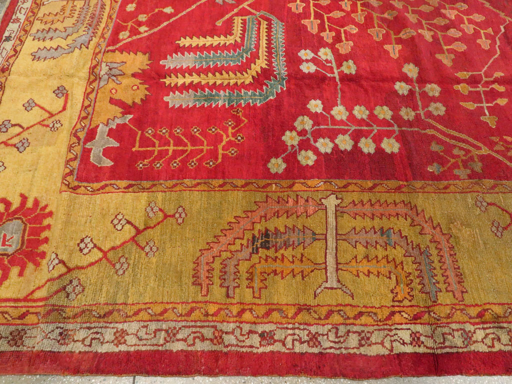 Antique Turkish Oushak Carpet, No.18352 - Staging