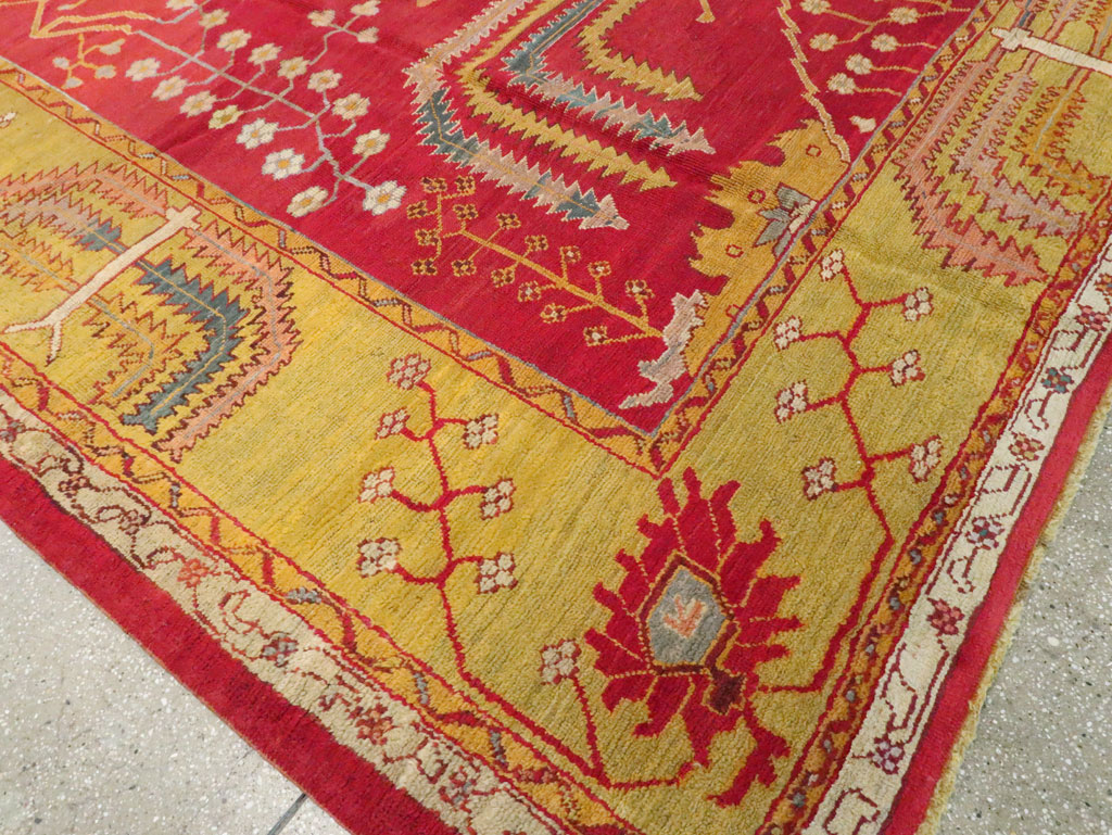 Antique Turkish Oushak Carpet, No.18352 - Staging