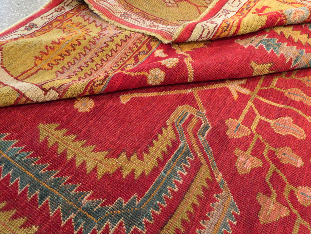 Antique Turkish Oushak Carpet, No.18352 - Staging