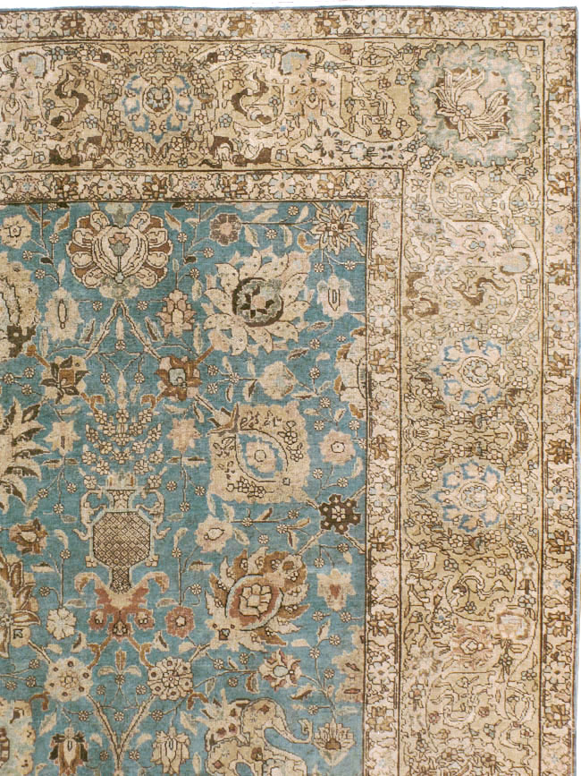 Vintage Persian Tabriz Room Size Carpet, No.18355 - Staging