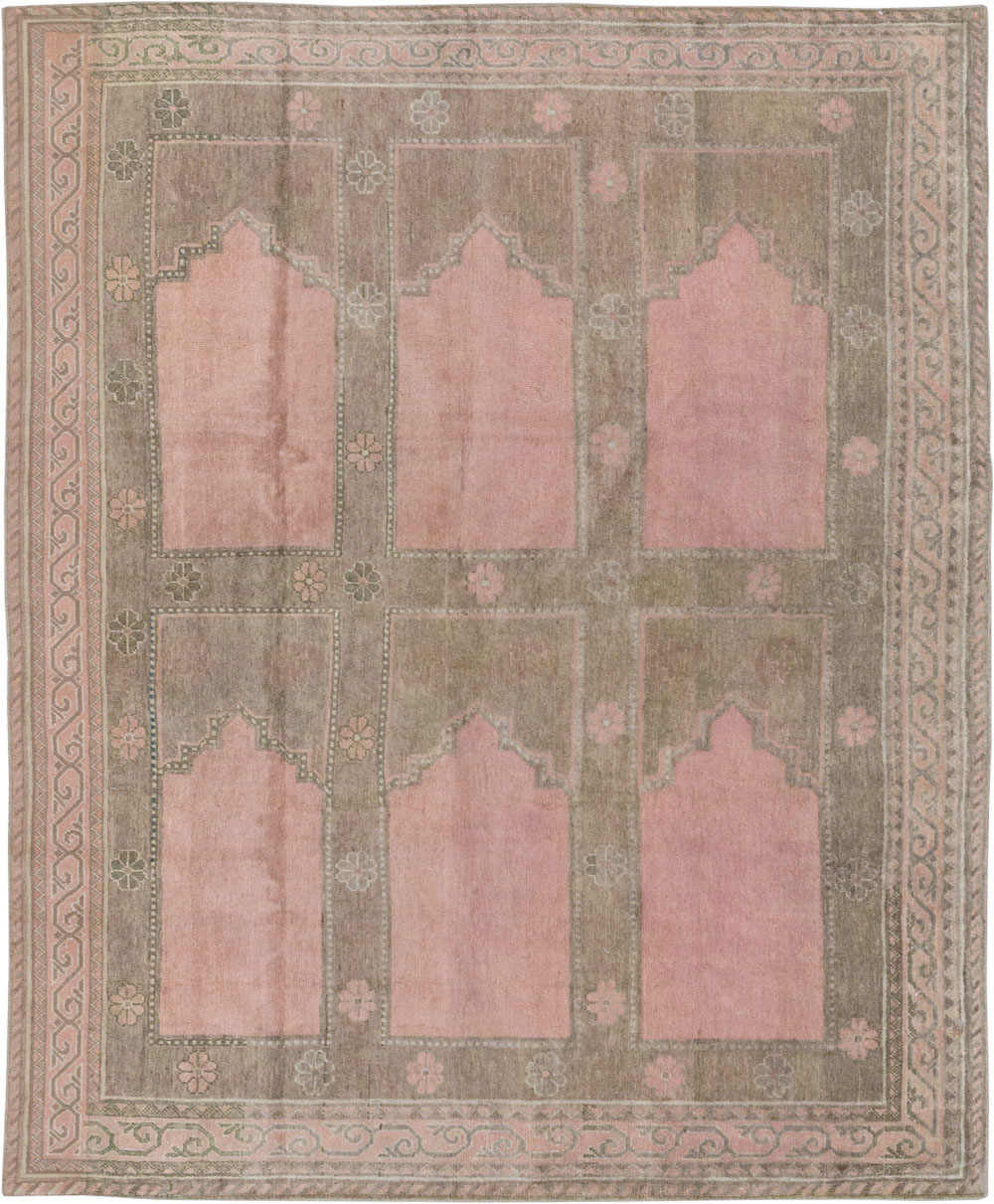 Vintage East Turkestan Khotan Accent Carpet, No.18360 - Staging