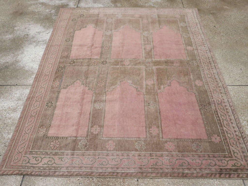 Vintage East Turkestan Khotan Accent Carpet, No.18360 - Staging