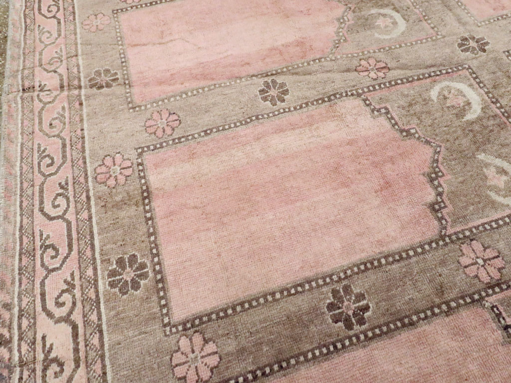 Antique East Turkestan Khotan Saph Carpet, No.18360 - Staging