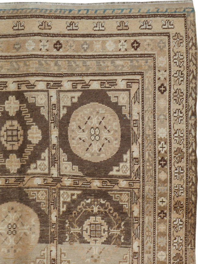 Vintage East Turkestan Khotan Carpet, No.18368 - Staging