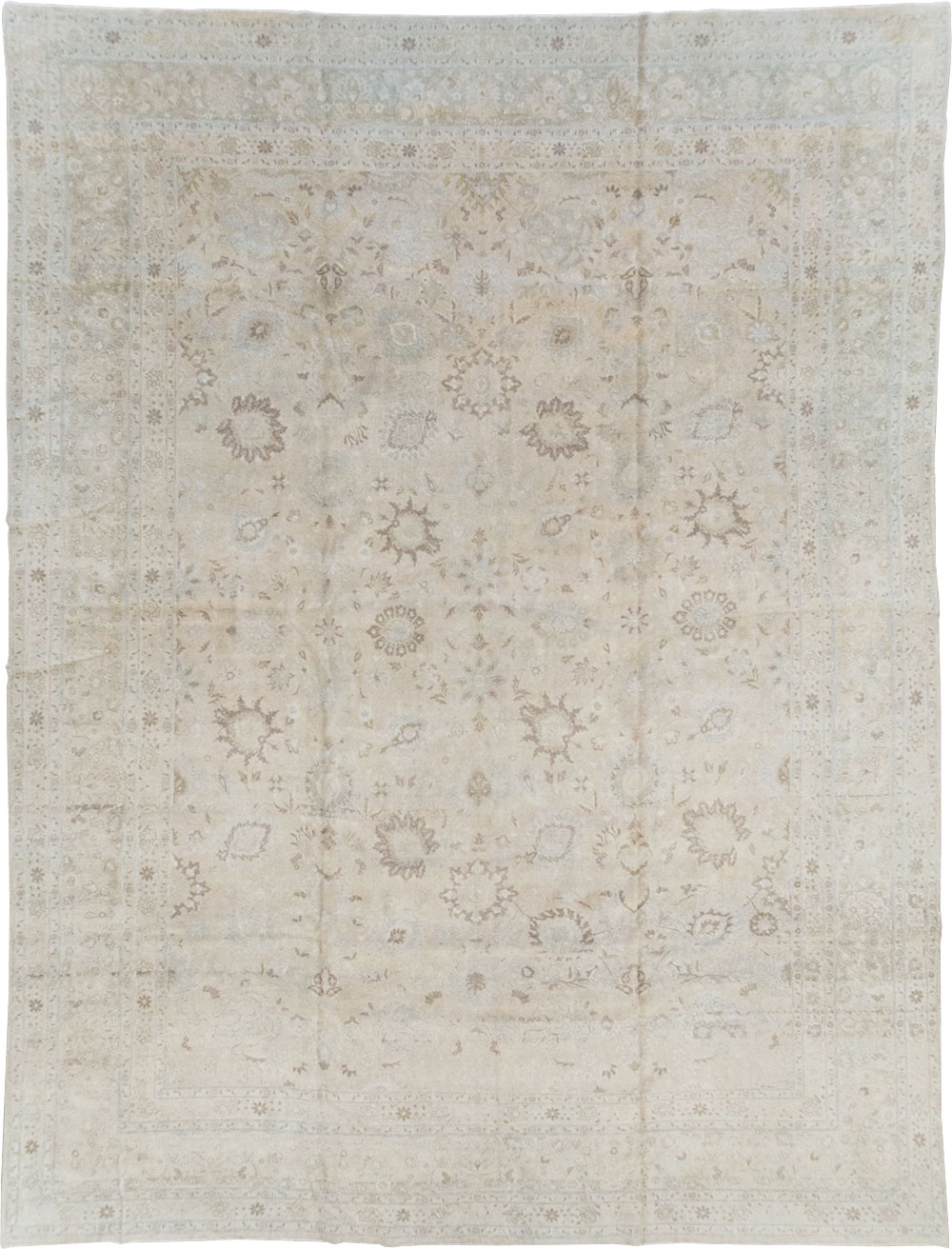 Vintage Persian Tabriz Large Room Size Carpet, No.18381 - Staging