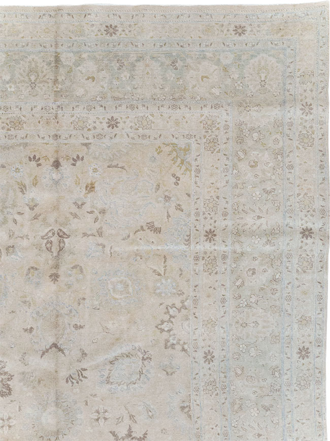 Vintage Persian Tabriz Large Room Size Carpet, No.18381 - Staging