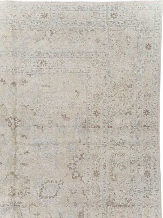 Vintage Persian Tabriz Large Room Size Carpet, No.18381 - Staging
