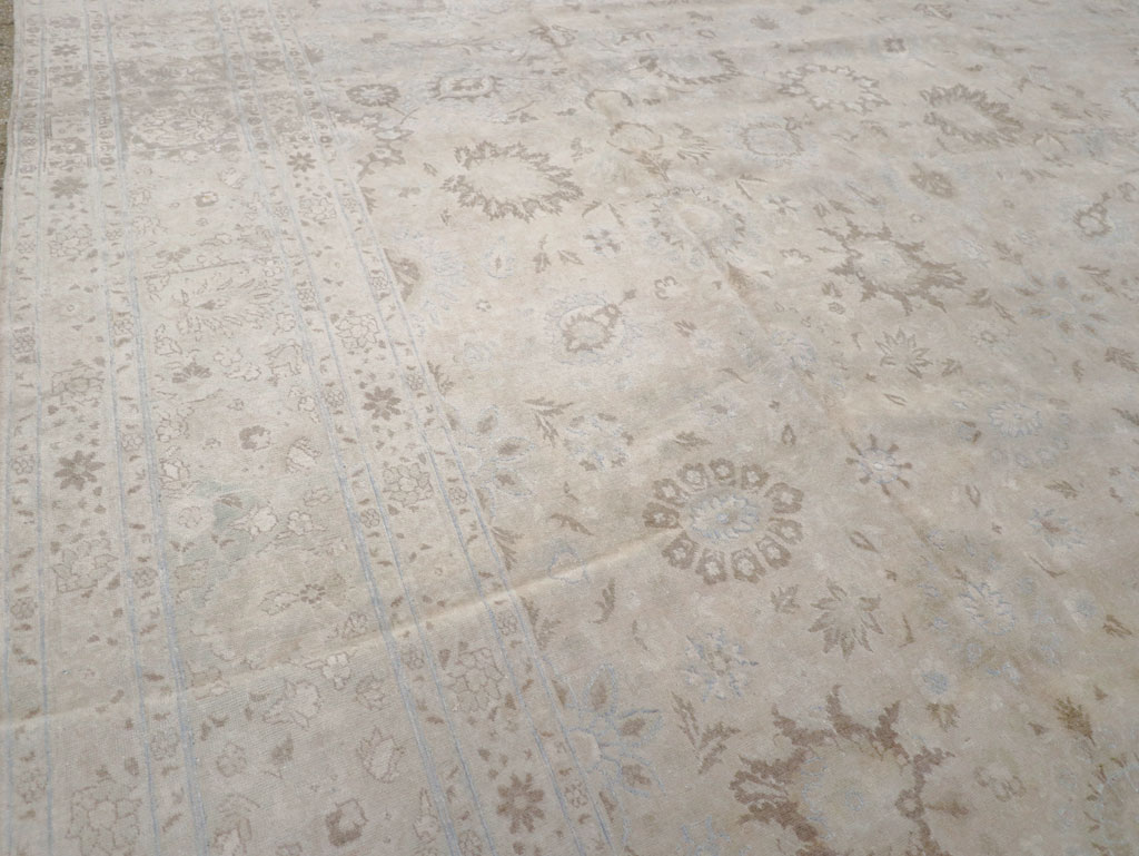 Vintage Persian Tabriz Large Room Size Carpet, No.18381 - Staging