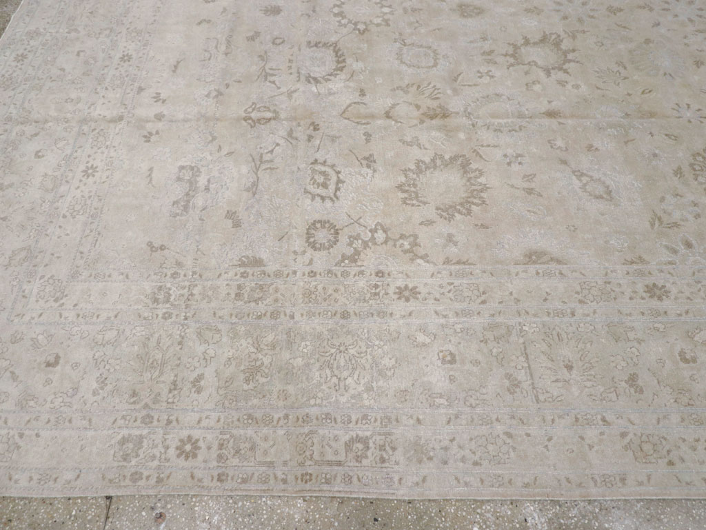 Vintage Persian Tabriz Large Room Size Carpet, No.18381 - Staging