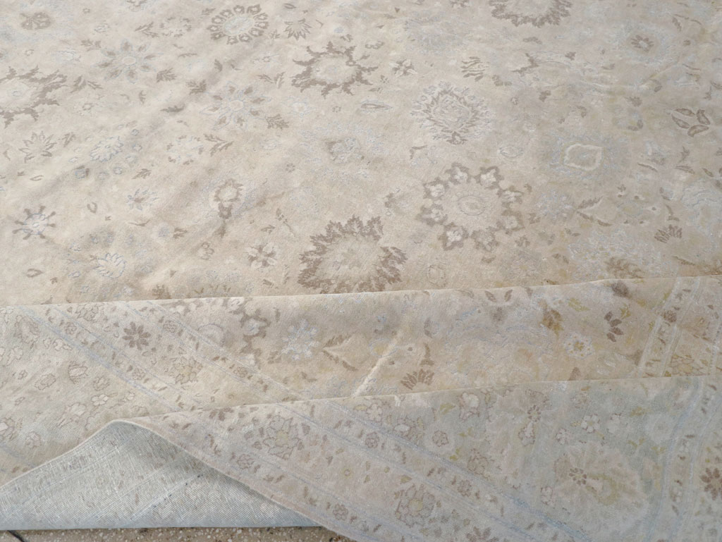 Vintage Persian Tabriz Large Room Size Carpet, No.18381 - Staging