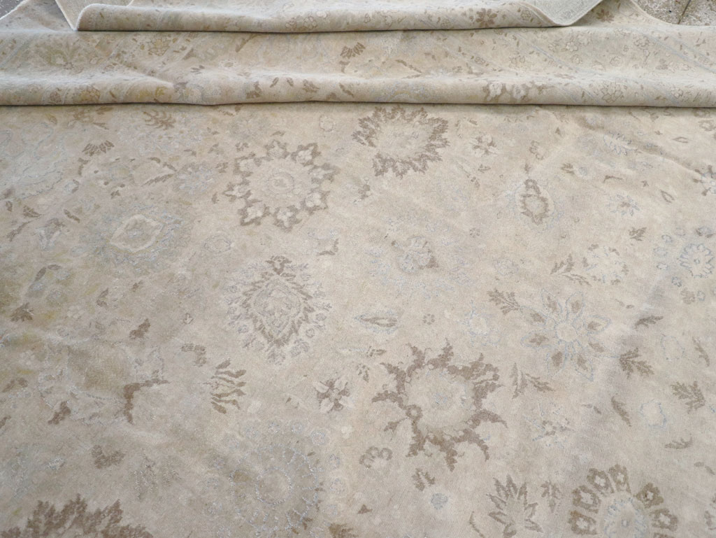 Vintage Persian Tabriz Large Room Size Carpet, No.18381 - Staging