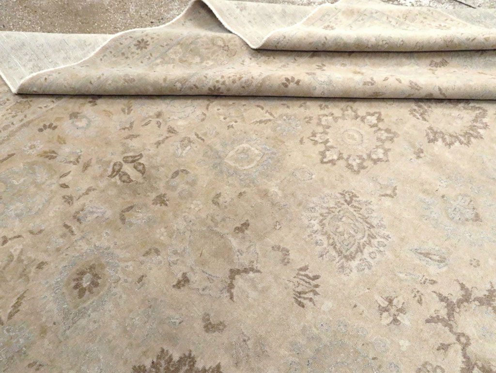 Vintage Persian Tabriz Large Room Size Carpet, No.18381 - Staging