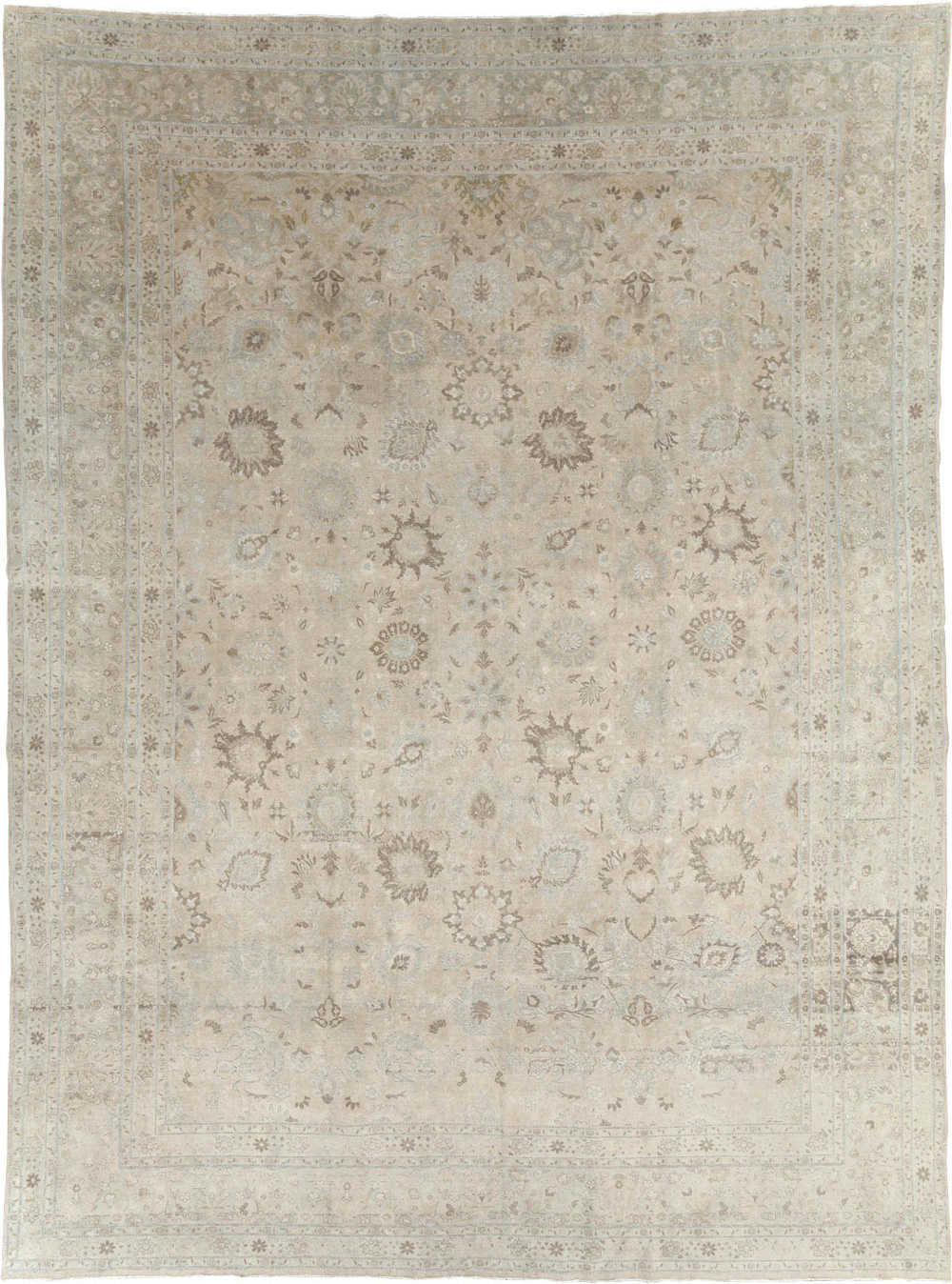 Vintage Persian Tabriz Large Room Size Carpet, No.18381 - Staging