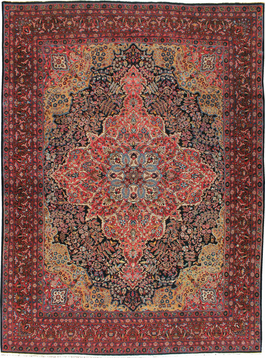 Antique Persian Sarouk Carpet, No.18387 - Staging