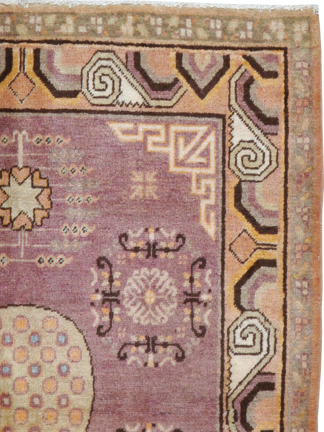 Antique East Turkestan Khotan Square Carpet, No.18401 - Staging