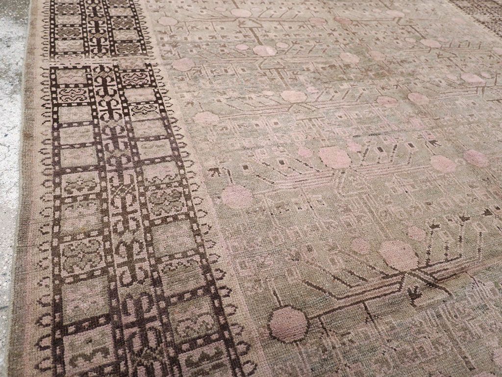 Vintage East Turkestan Khotan Carpet, No.18426 - Staging