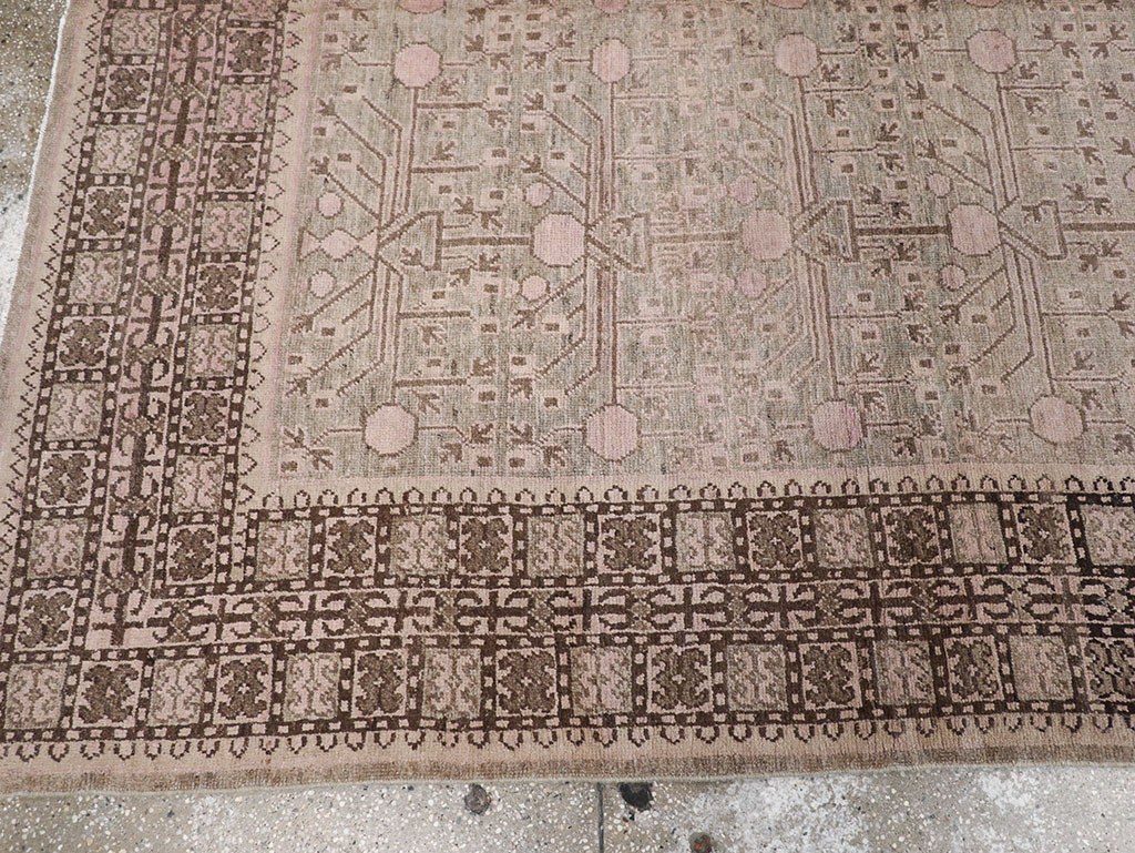 Vintage East Turkestan Khotan Carpet, No.18426 - Staging