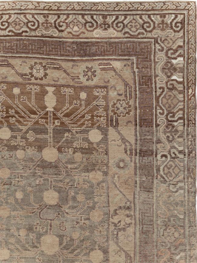 Vintage East Turkestan Khotan Carpet, No.18441 - Staging