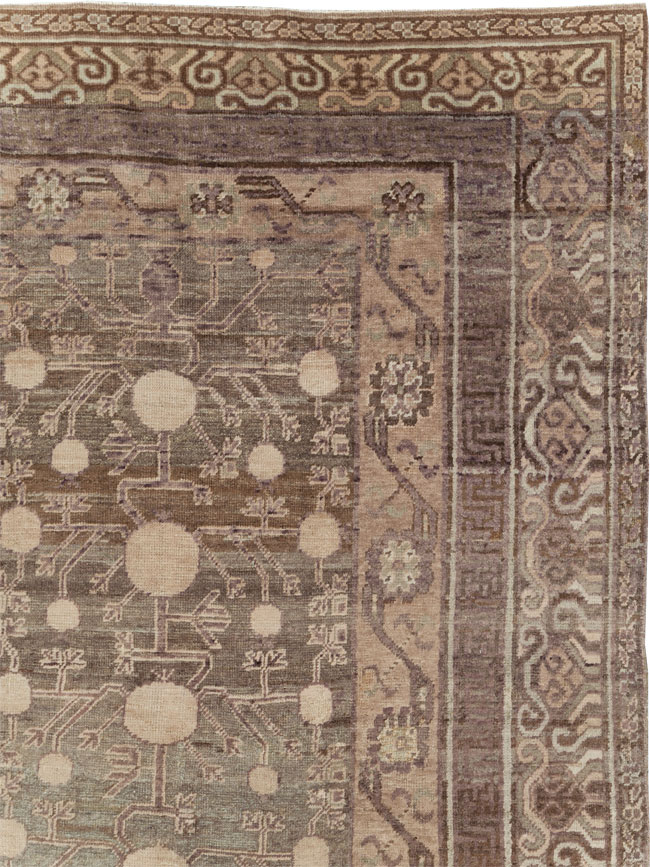 Vintage East Turkestan Khotan Carpet, No.18441 - Staging