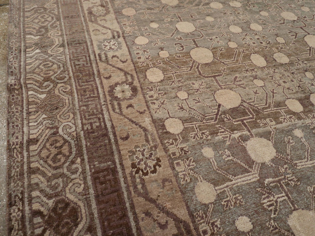 Vintage East Turkestan Khotan Carpet, No.18441 - Staging