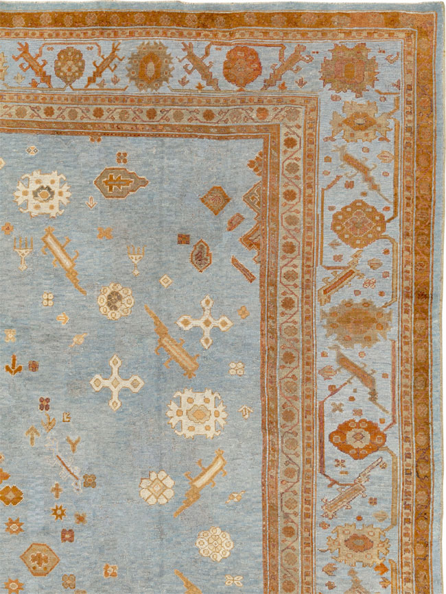 Antique Turkish Oushak Large Room Size Carpet, No.18485 - Staging
