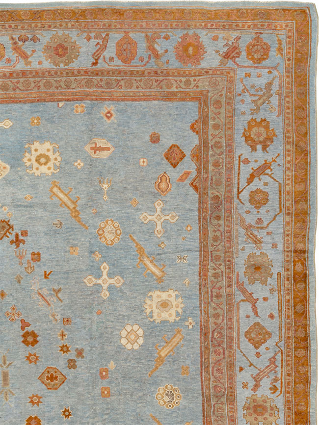 Antique Turkish Oushak Large Room Size Carpet, No.18485 - Staging