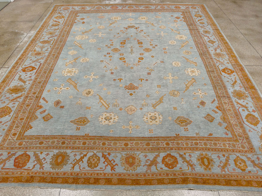 Antique Turkish Oushak Large Room Size Carpet, No.18485 - Staging