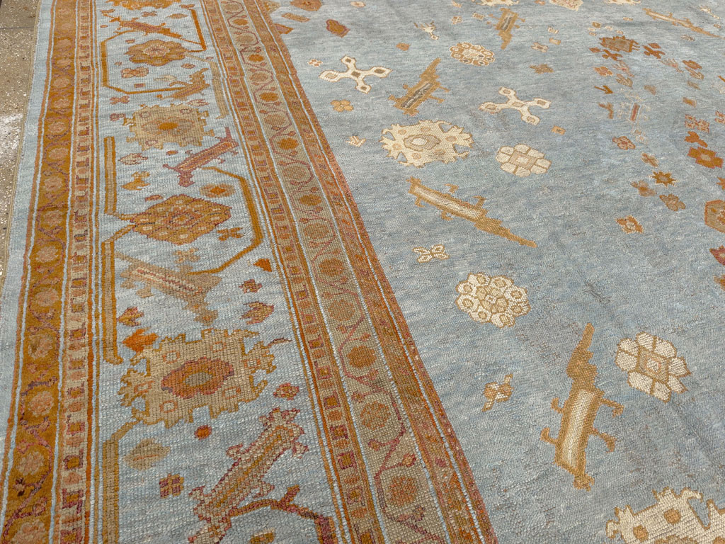 Antique Turkish Oushak Large Room Size Carpet, No.18485 - Staging
