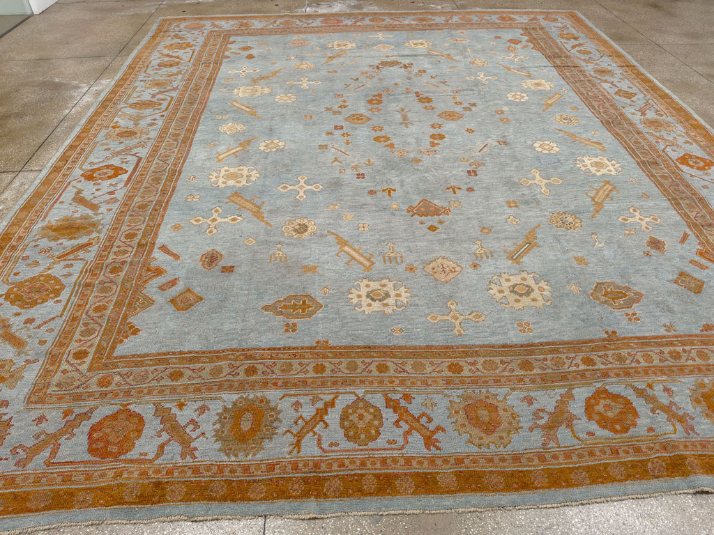 Antique Turkish Oushak Large Room Size Carpet, No.18485 - Staging