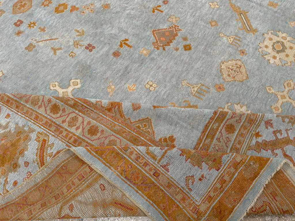 Antique Turkish Oushak Large Room Size Carpet, No.18485 - Staging