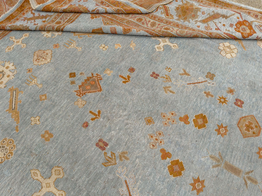 Antique Turkish Oushak Large Room Size Carpet, No.18485 - Staging