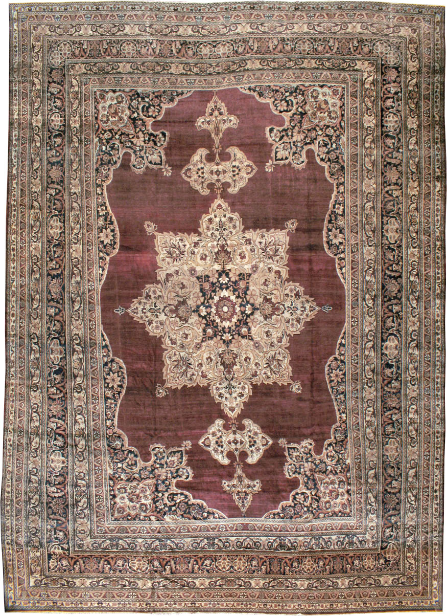 Antique Persian Lavar Kerman Carpet, No.18494 - Staging