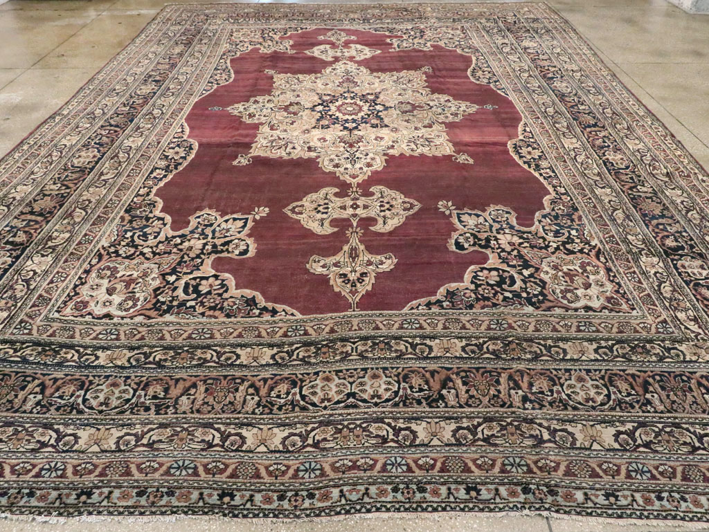Antique Persian Lavar Kerman Carpet, No.18494 - Staging