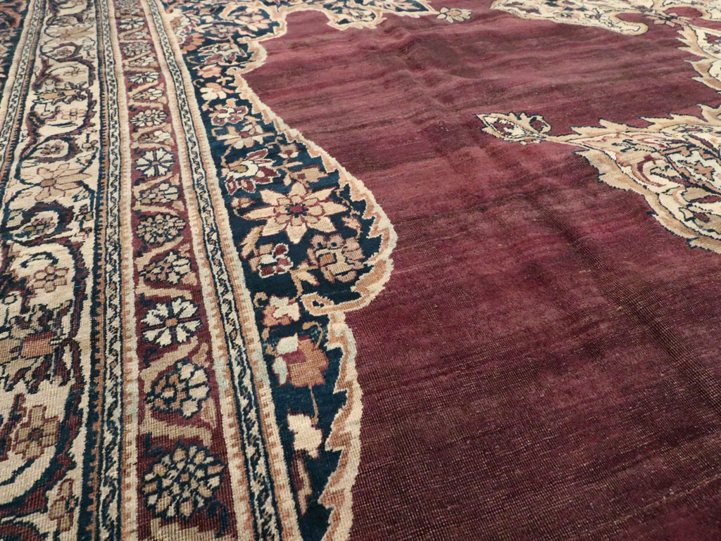 Antique Persian Lavar Kerman Carpet, No.18494 - Staging