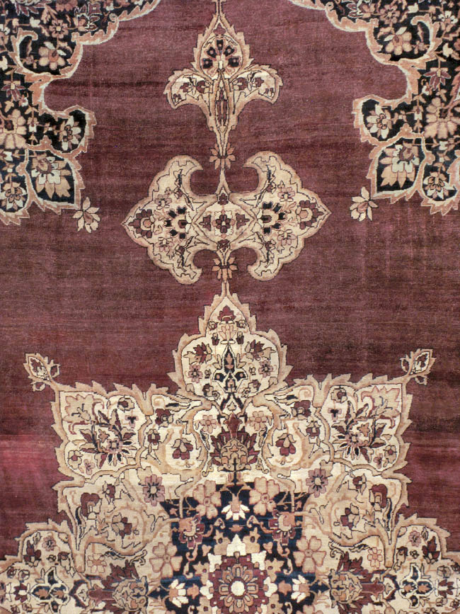 Antique Persian Lavar Kerman Carpet, No.18494 - Staging