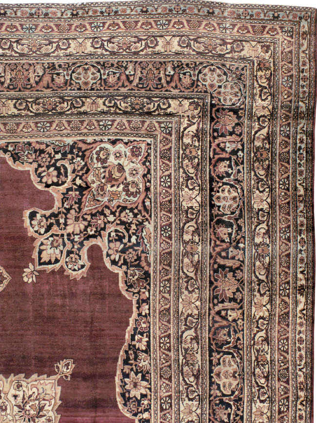 Antique Persian Lavar Kerman Carpet, No.18494 - Staging