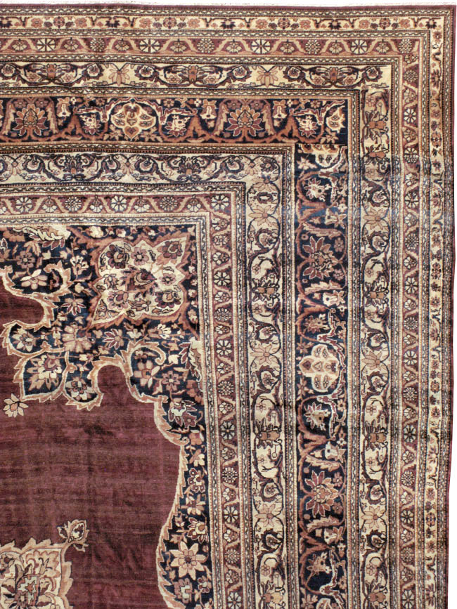 Antique Persian Lavar Kerman Carpet, No.18494 - Staging
