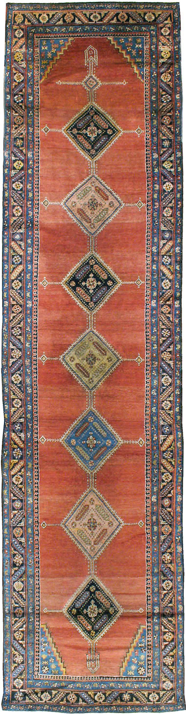 Antique Persian Bakshaish Runner, No.18510 - Staging
