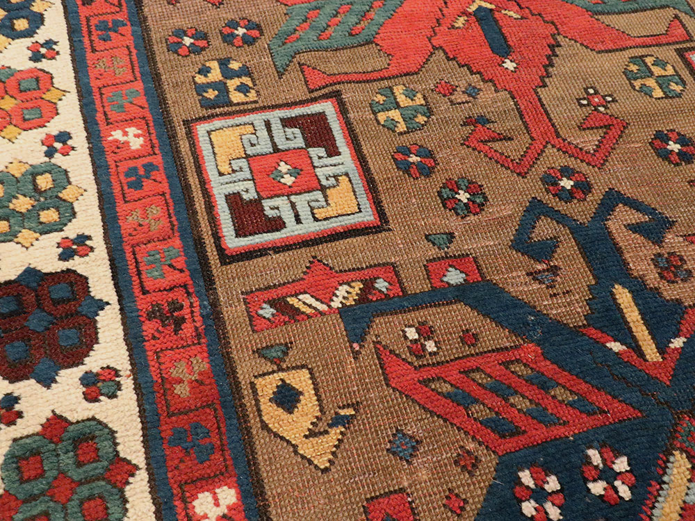 Antique Caucasian Kazak Rug, No.18514 - Staging