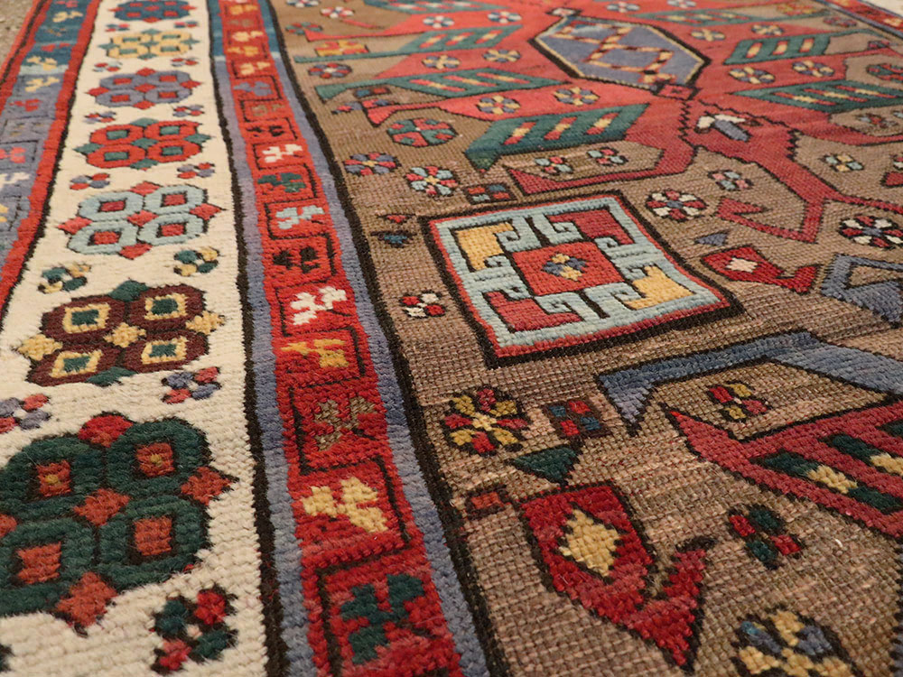 Antique Caucasian Kazak Rug, No.18514 - Staging
